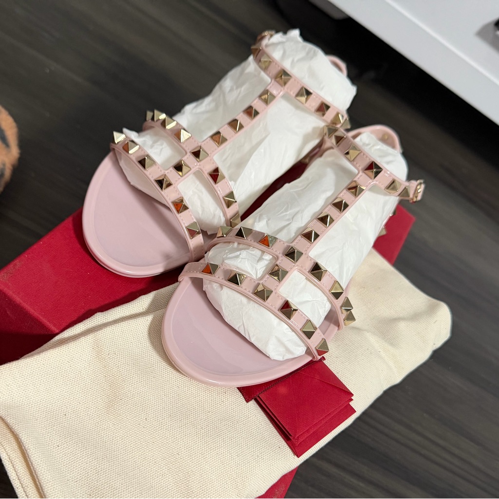 Valentino Studded Pink Sandals